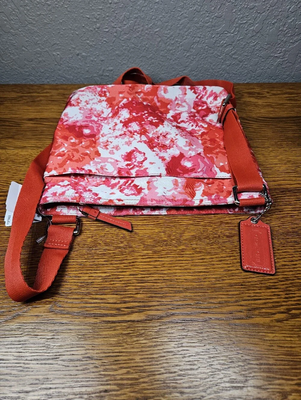 Coach Crossbody Bag in Pink and Red Abstract Print